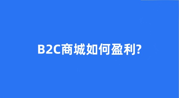 B2C商城如何盈利?